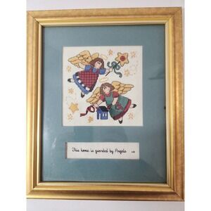 Dimensions Treasured‎ Thoughts Guarded by Angels Counted Cross Stitch Finished